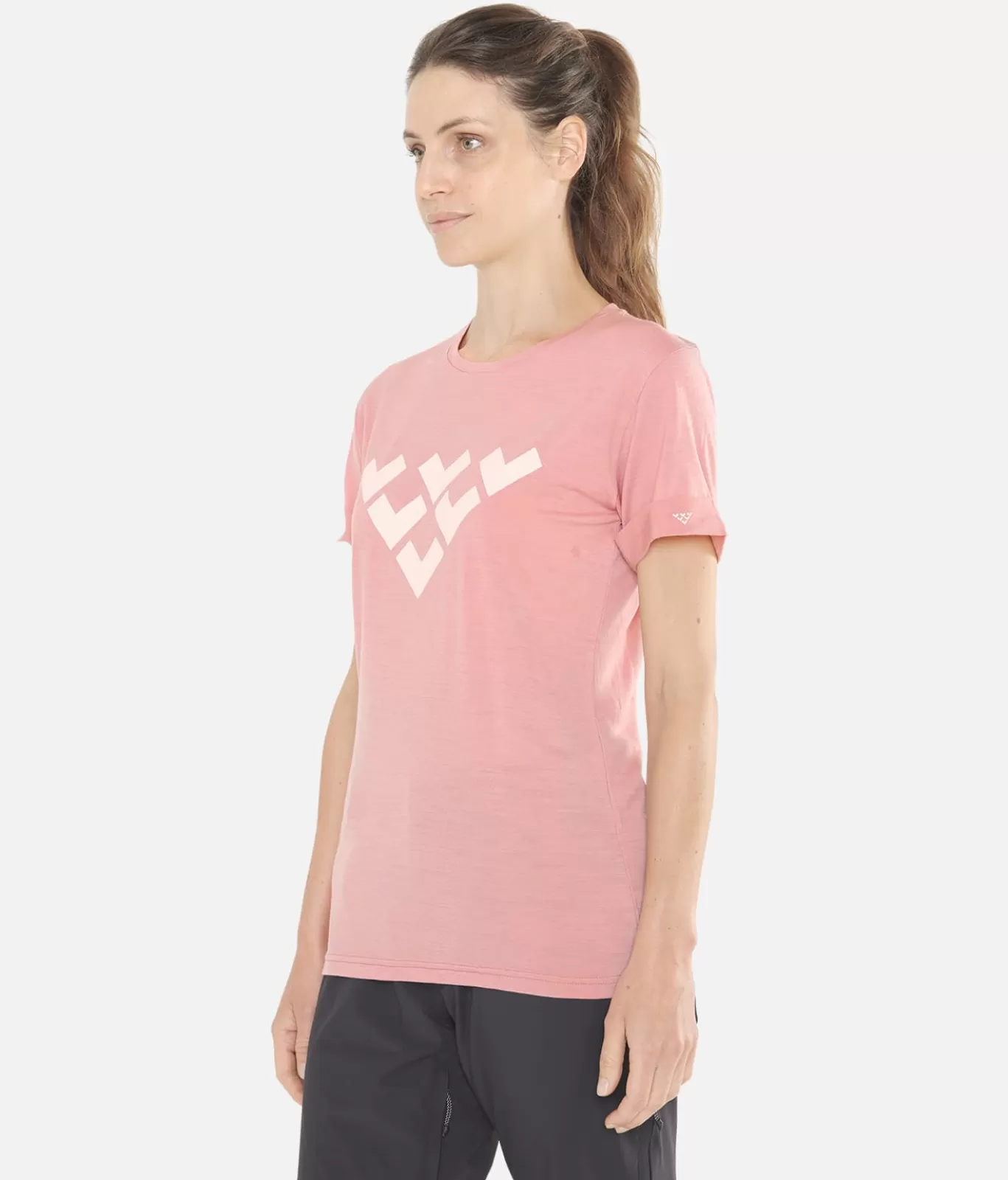 Online Black Crows Maglietta Donna Chevron Merino Blend Maniche Corte Old Rose