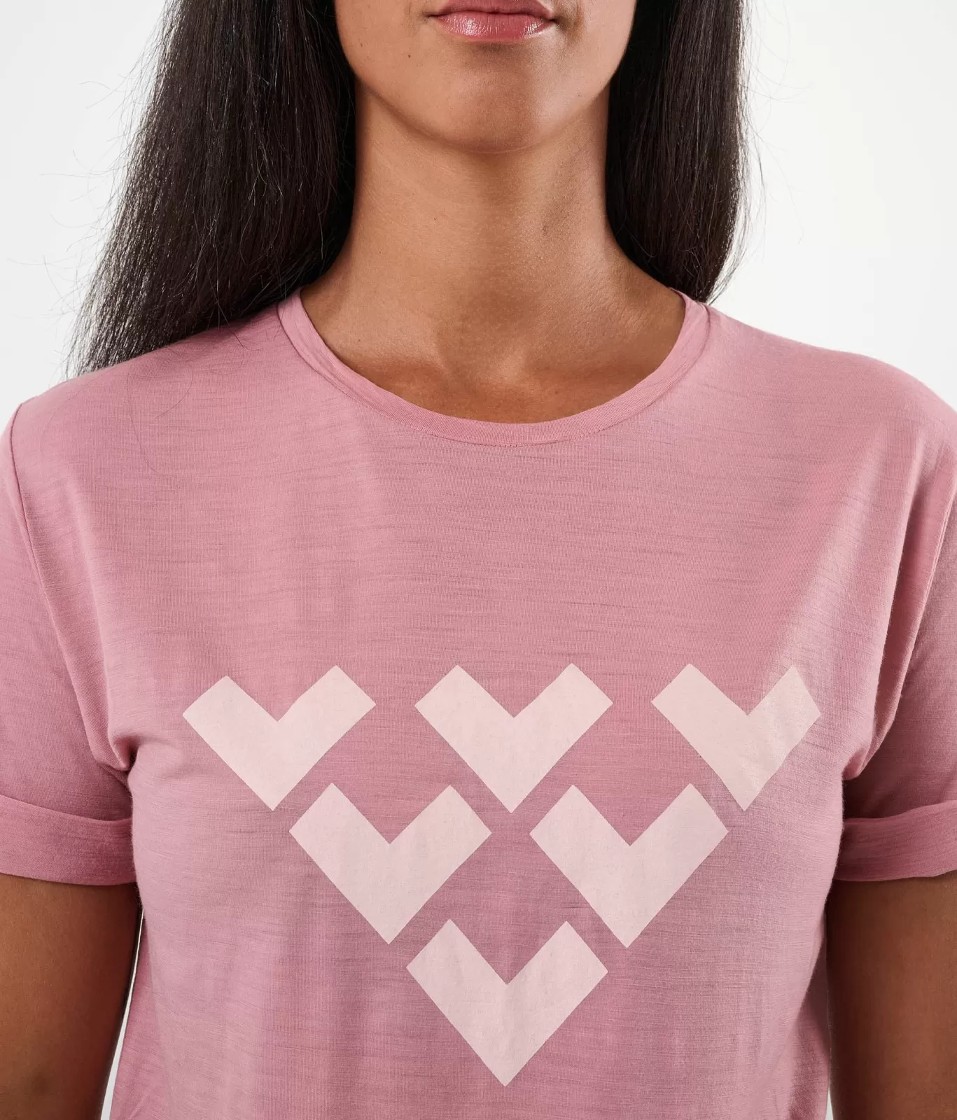 Online Black Crows Maglietta Donna Chevron Merino Blend Maniche Corte Old Rose
